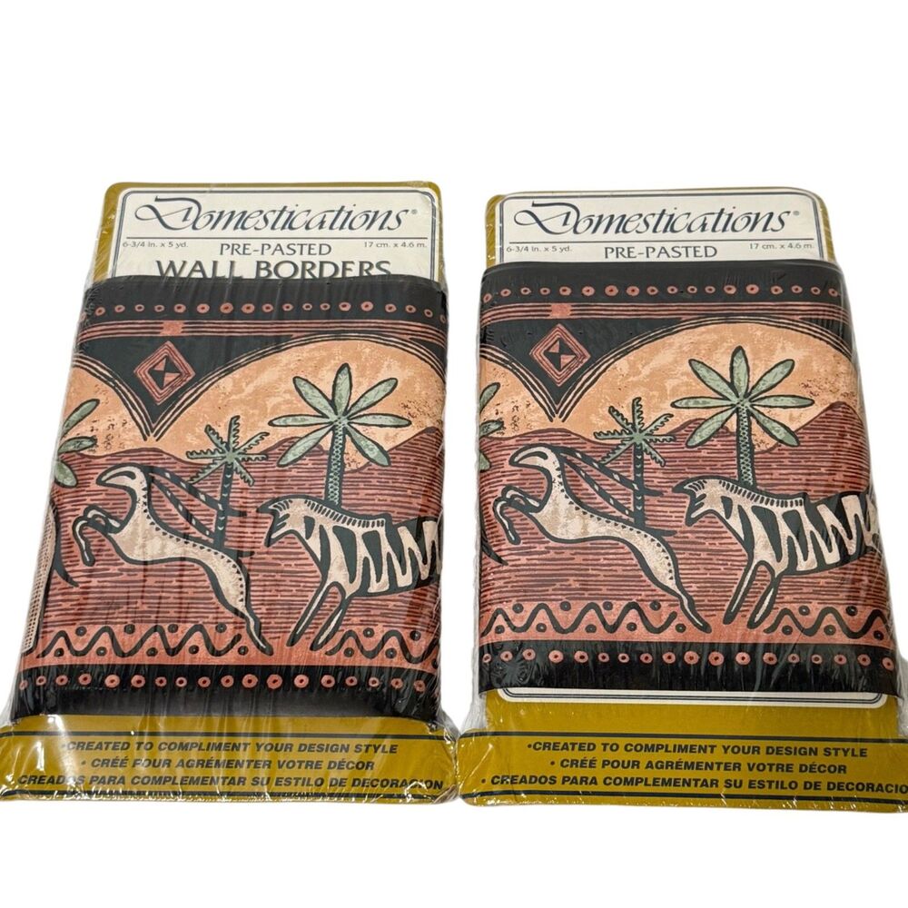 Domestications Pre Pasted Wallpaper Wall Border INDIES African Safari Dan Rivers